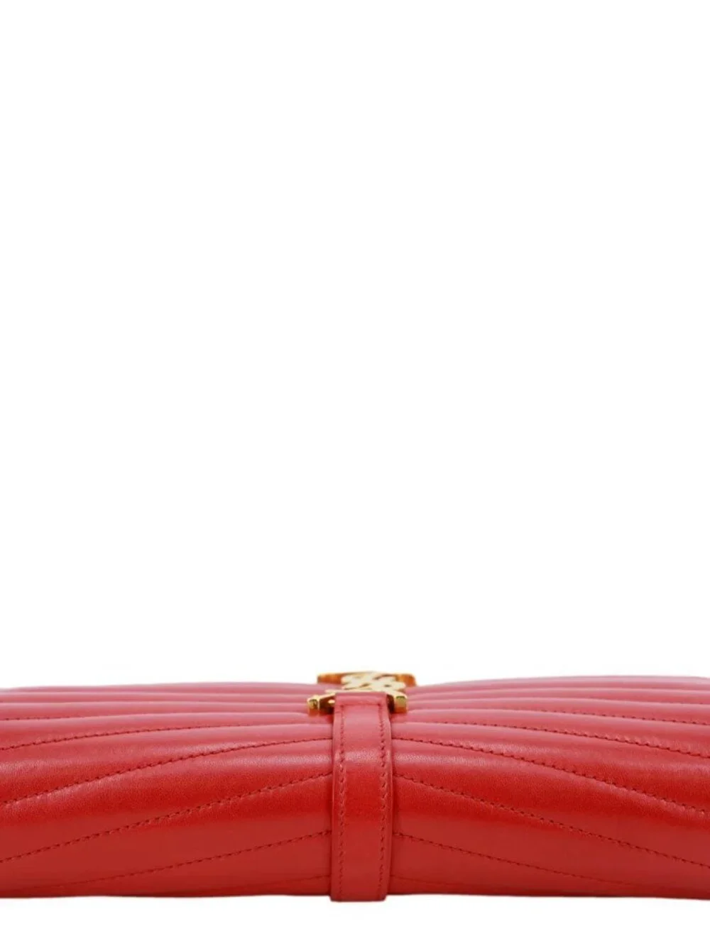 Yves Saint Laurent  Sulpice Matelasse Leather Wallet On Chain Red